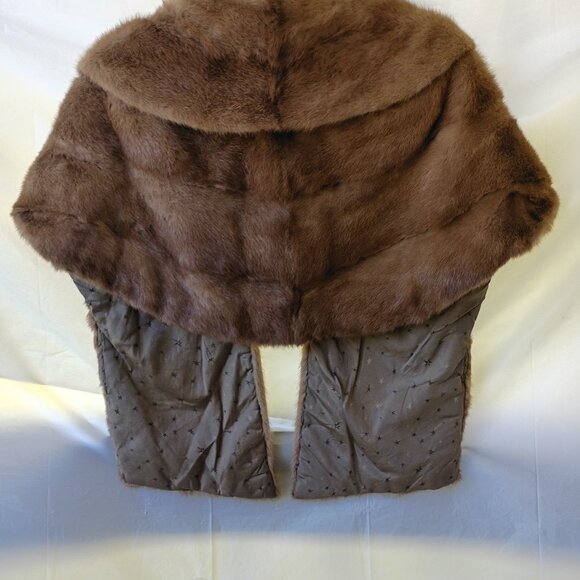 Autumn Chestnut Mink Stole- Size Free - Picture 2 of 6